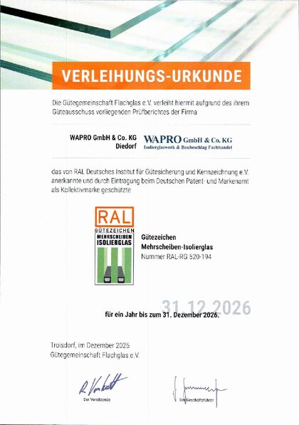 Vorschau: RAL-Gütezeichen Mehrscheiben-Isolierglas